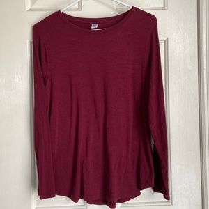 SOLD | Old Navy Luxe Maroon Long Sleeve Shirt Size Medium